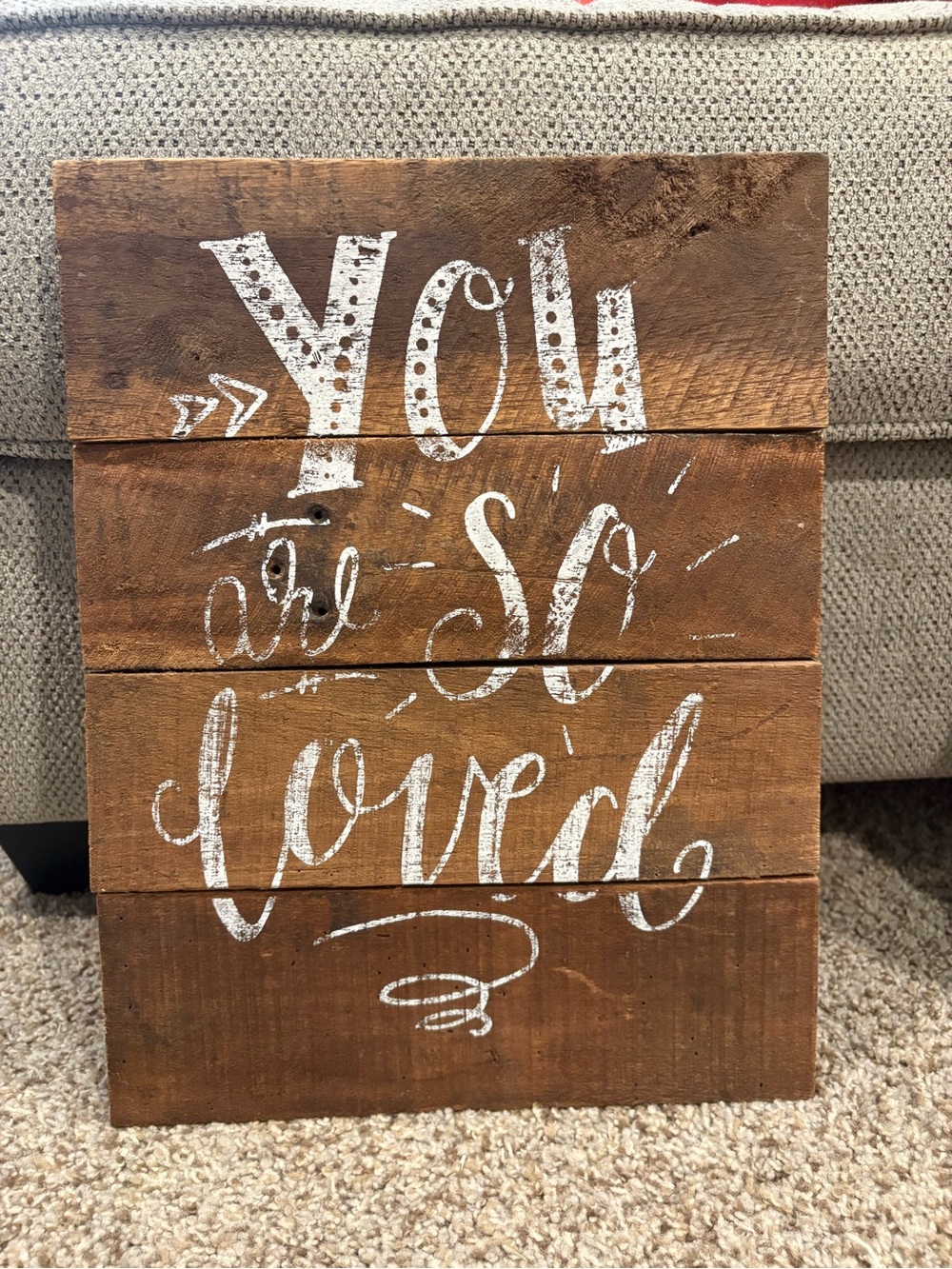 Rustic Brown "You Are So Loved" Wall Sign - Brown